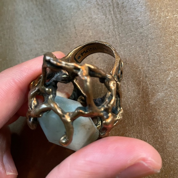 Rare Mania Mania bronze amazonite immortals brutalist stone crystal quartz ring - Picture 9 of 14